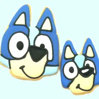 9cm Bluey Iced Cookie with blue frosting and cute character details