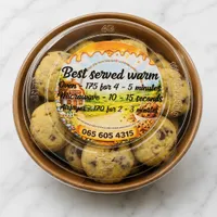 20 mini chocolate chip cookies arranged beautifully